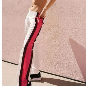 New Free People End Zone Track Pants Wide Leg Nyon Cargo FP Movement White